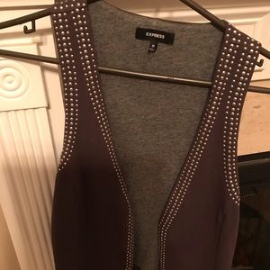 Express charcoal gray studded vest